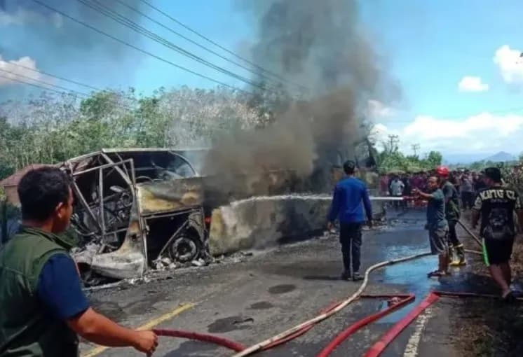 Identitas 10 Korban Tewas Kecelakaan Bus ALS vs Truk Tangki di Sumsel