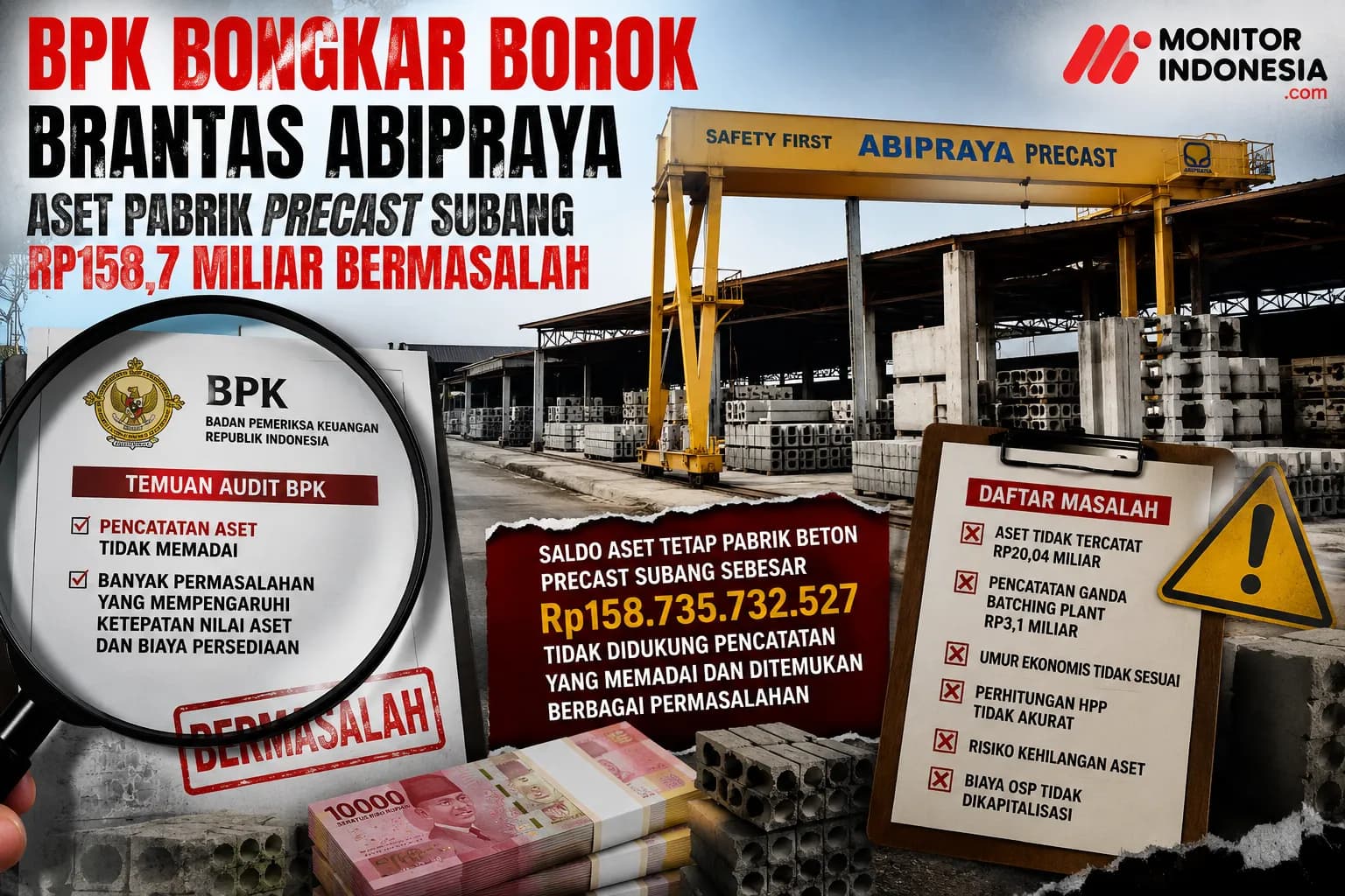 Di Brantas Abipraya, Aset Precast Subang Rp158,7 M Diselimuti Masalah