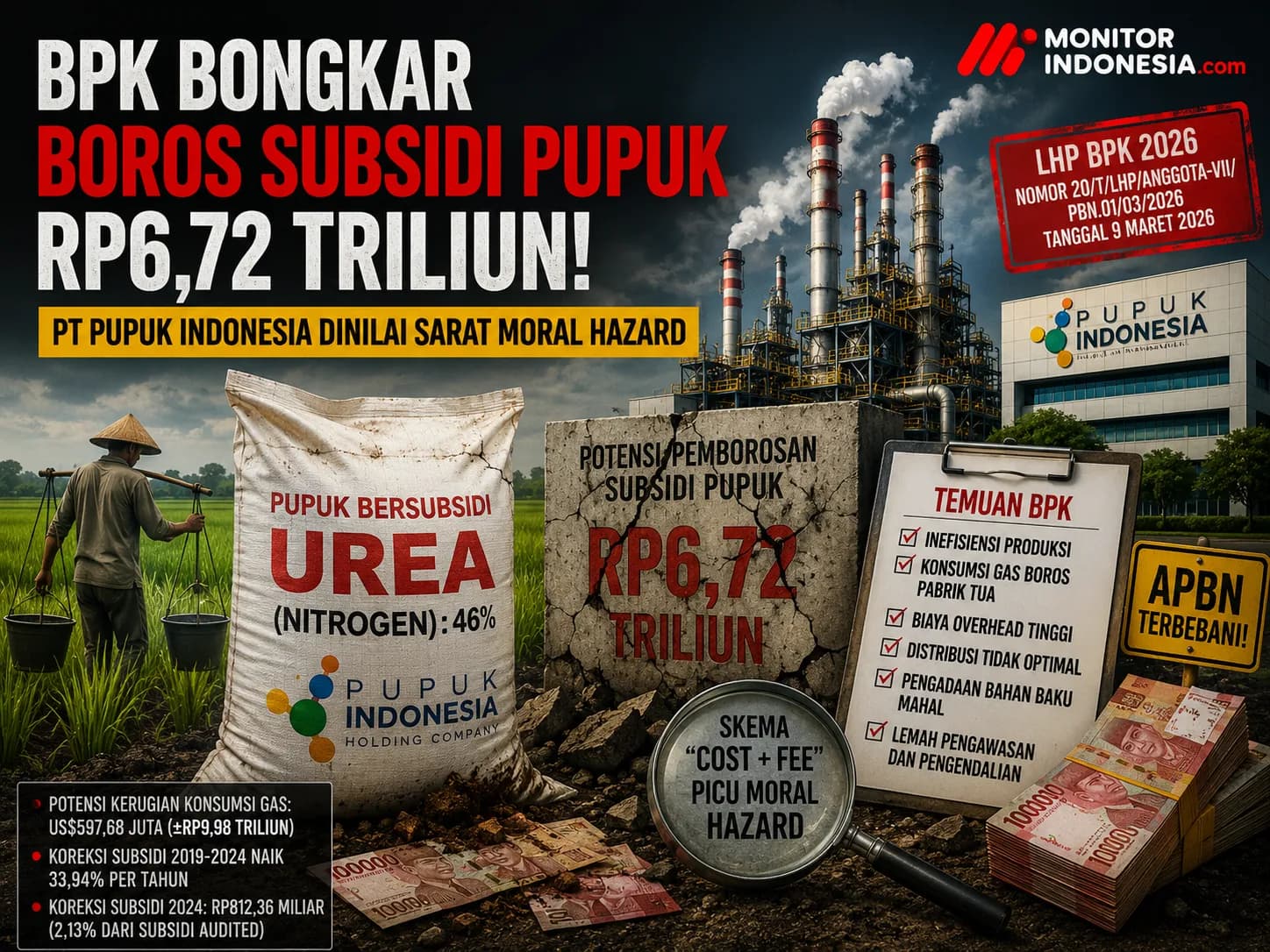 BPK Temukan Boros Subsidi Pupuk Rp6,7 T: PT Pupuk Indonesia Dinilai Sarat Moral Hazard