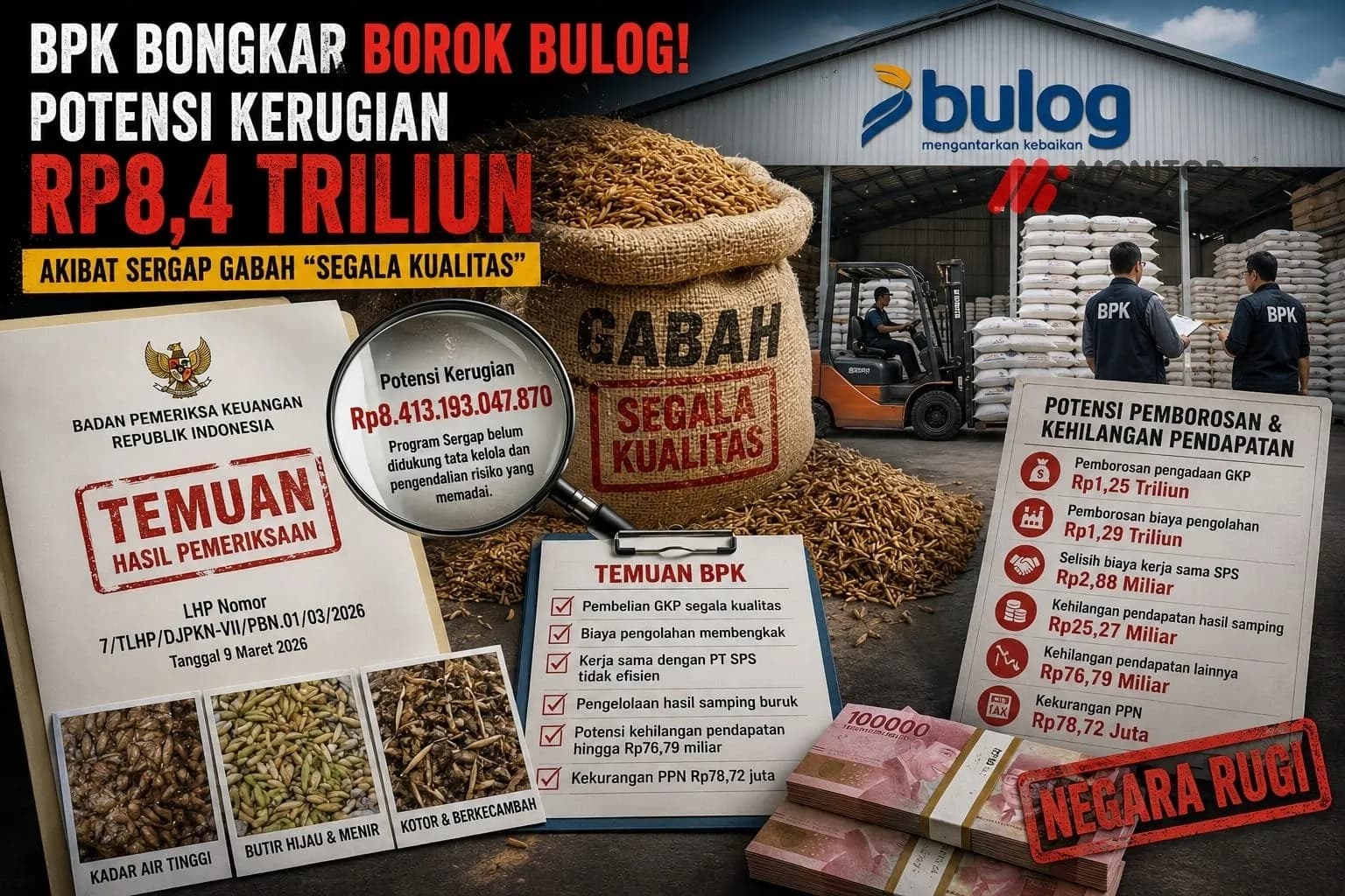 Program Sergap BULOG Berujung Boros Rp8,4 T dan Beras Mutu Amburadul