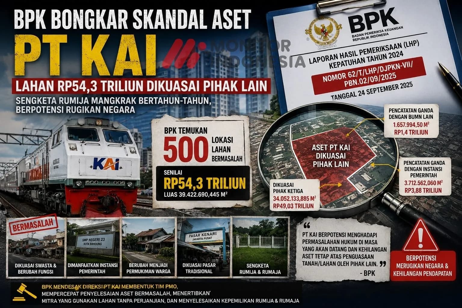 Skandal Aset PT KAI: Lahan Rp54,3 T Dikuasai Pihak Lain, Sengketa Rumija Mangkrak Bertahun-tahun