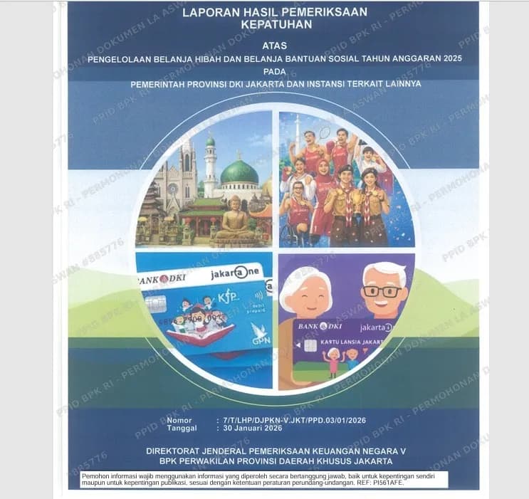 BPK Bongkar Carut-Marut Hibah dan Bansos DKI 2025, Dana Betawi hingga Beasiswa Bermasalah
