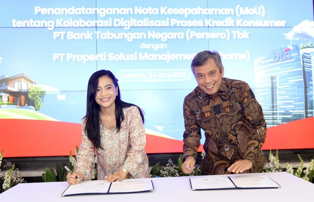 Direktur Utama BTN Nixon LP Napitupulu (kanan) dan CEO Founder Pinhome Dayu Dara Permata (kiri) (Foto: Dok .BTN)