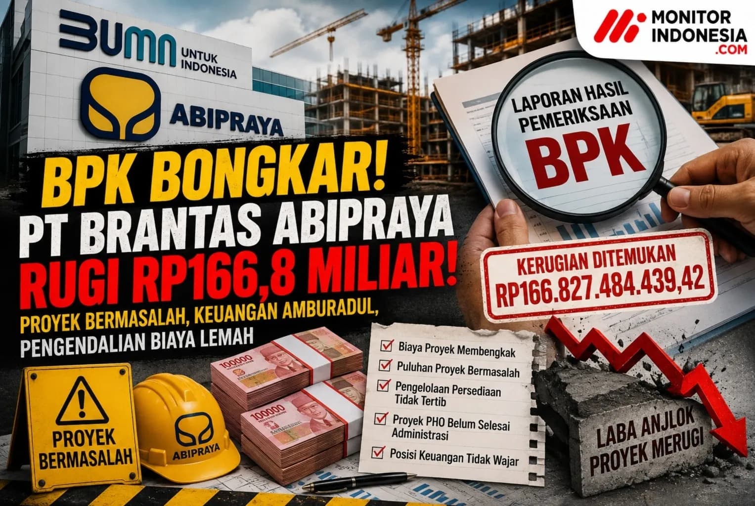 Proyek Jebol! Brantas Abipraya Rugi Rp166 M