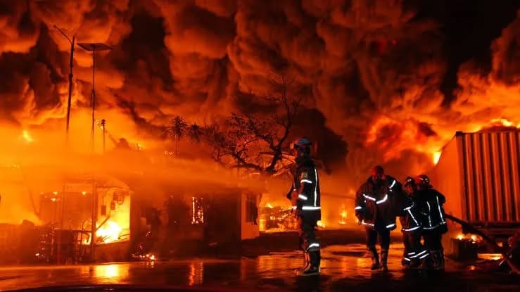 Pabrik Sandal di Tangerang Meledak Saat Dilalap Api, Warga Berhamburan