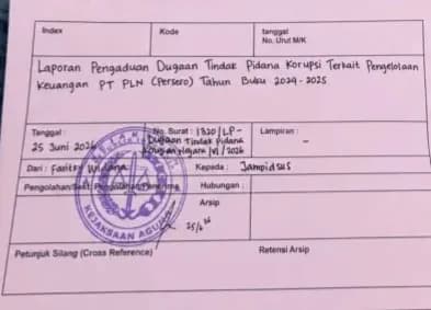 Laporan Dugaan Korupsi PLN Masuk Kejagung, Pengelolaan Keuangan 2024–2025 Disorot