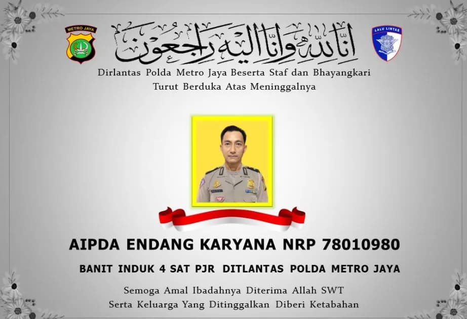 Tragis, Polantas Polda Metro Jaya Tewas Tertabrak saat Bantu Truk Mogok di Tol Joglo