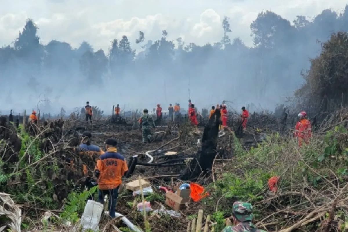 Karhutla Rokan Hilir Meluas, 7,5 Hektare Lahan Gambut Terbakar, Tim Gabungan Berpacu