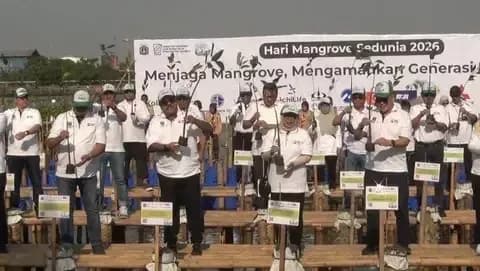 Rano Karno Pimpin Penanaman 21.060 Mangrove, Jakarta Perkuat Benteng Alami Pesisir dari Abrasi