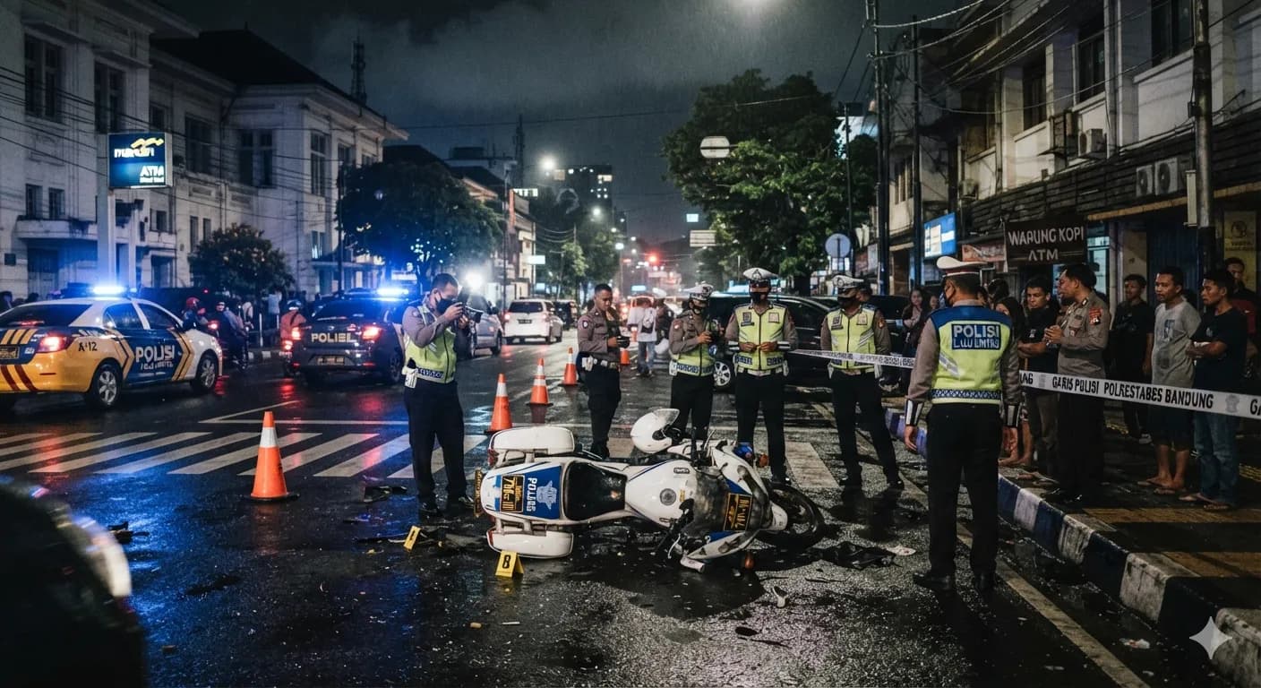 Polisi Polrestabes Bandung Tewas Usai Ditabrak Lari, Pelaku Diburu