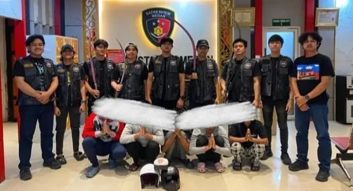 Viral Geng Motor Konvoi Bawa Sajam di Medan, Polisi Tangkap Lima Remaja