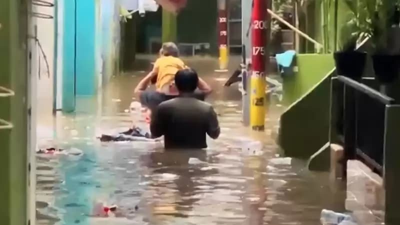 Kali Ciliwung Meluap, Permukiman Kebon Pala Jaktim Banjir Lagi