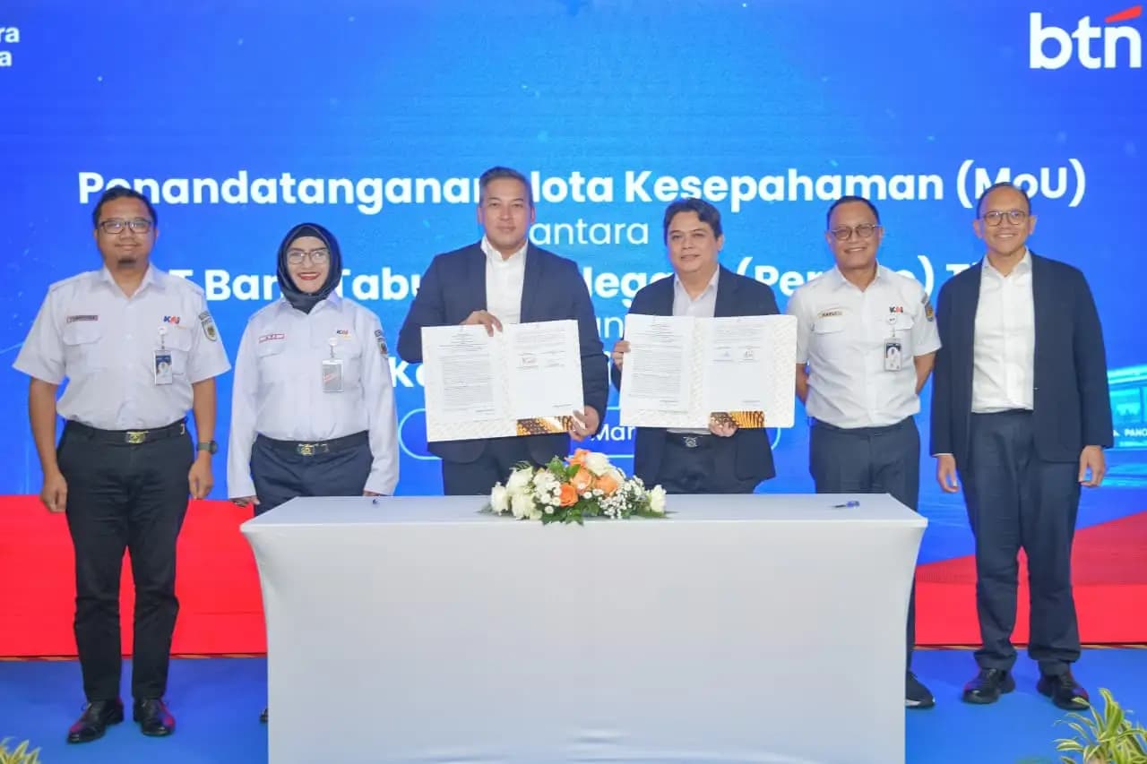 Penandatanganan Nota Kesepahaman Antara PT Bank Tabungan Negara (Persero) Tbk (BTN) dengan PT Kereta Api Pariwisata (Foto: Dok BTN)