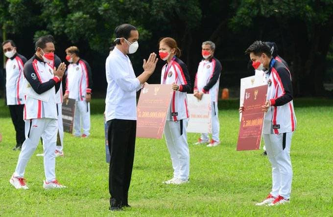 Sambutan Presiden Jokowi Menerima Kontingen Indonesia di Olimpiade Tokyo 2020