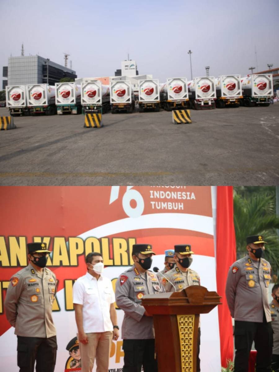 Kapolri Serahkan 10 Iso Tank untuk Antisipasi Ketersediaan Oksigen