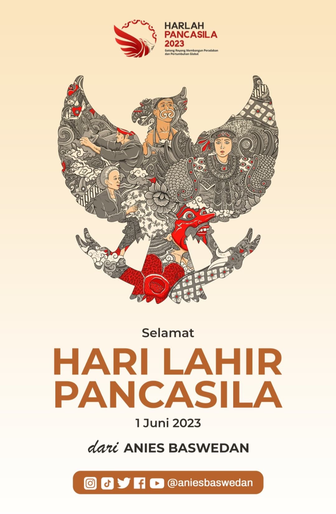 Anies Posting Lambang Garuda dengan Corak Batik, Warganet: Jargon Perubahan Sungguh Mengerikan