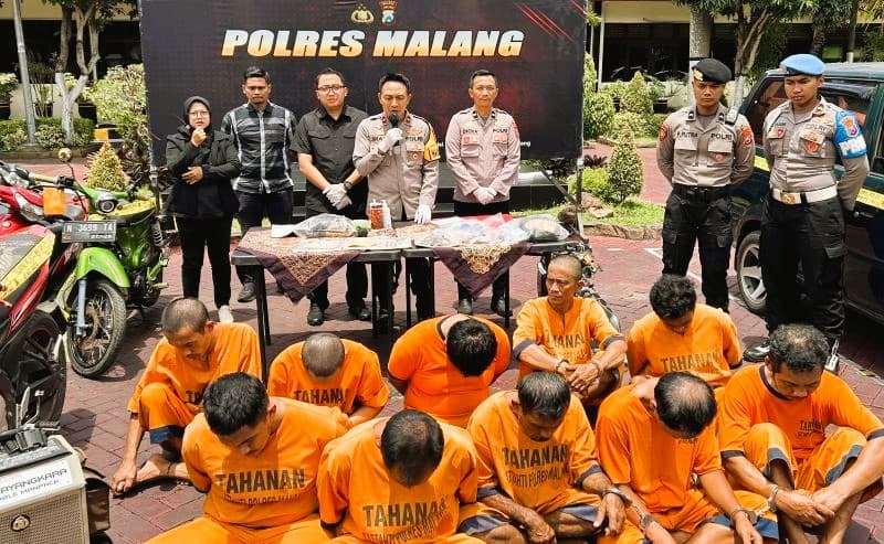 Delapan Pelaku Curanmor Malang, Dibekuk Polisi