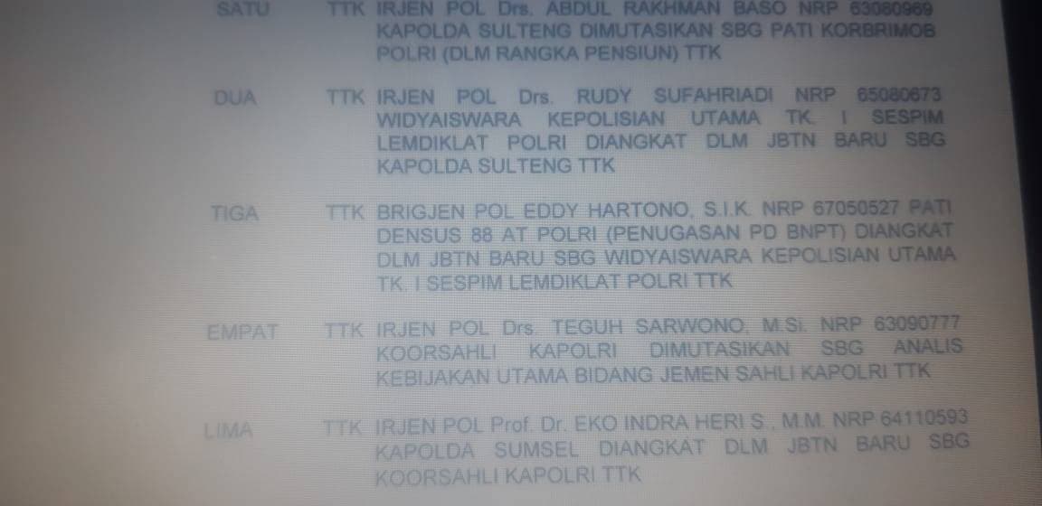 Kasus Sumbangan Bodong Rp 2 Triliun, Kapolda Sumsel Diganti