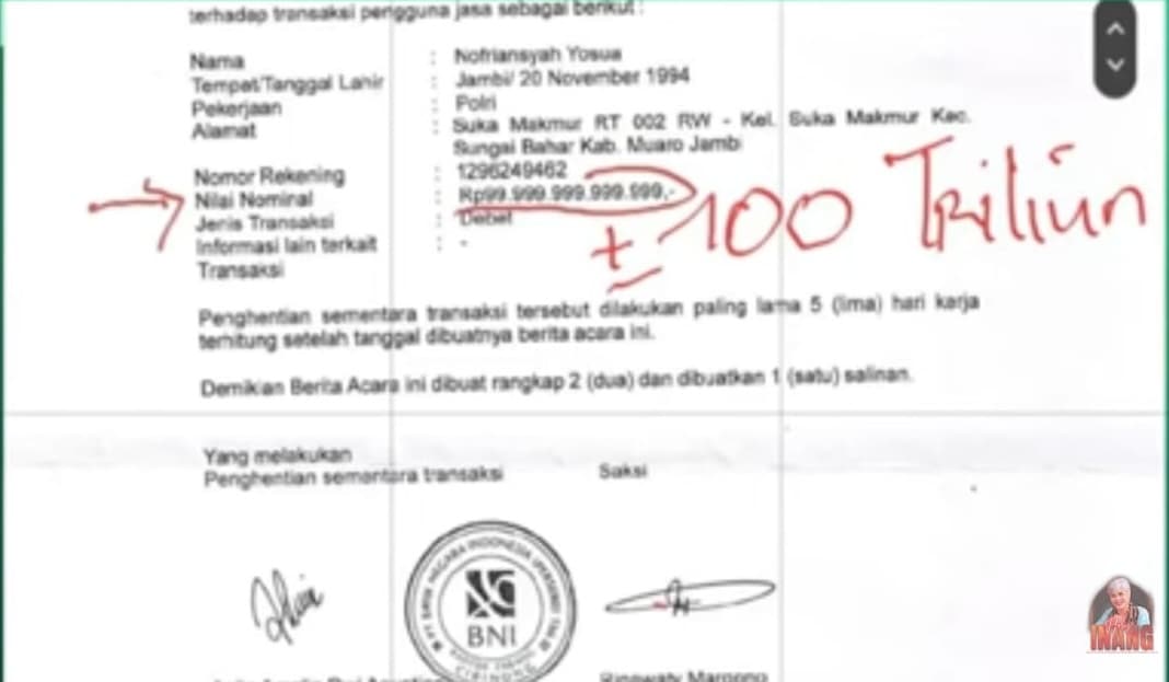 Beredar di Medsos, Uang di Rekening Brigadir J Hampir Rp 100 Triliun, Dari Siapa ya?