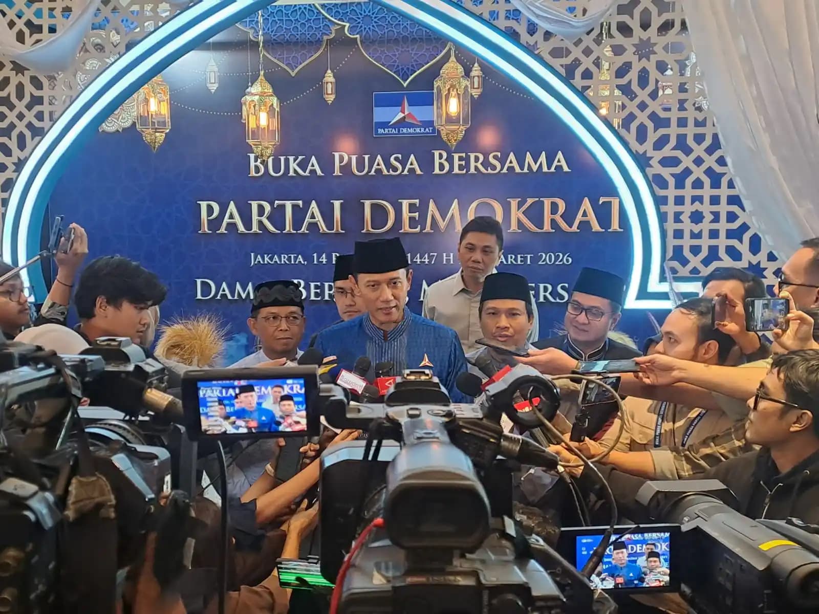 AHY dalam acara buka puasa bersama keluarga besar Partai Demokrat. (Foto. Rizal Siregar)