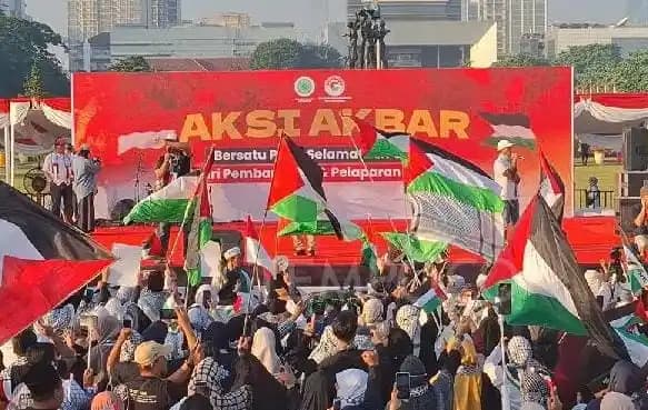 Aksi Akbar Bela Palestina di Monumen Nasional (Monas), Jakarta Pusat