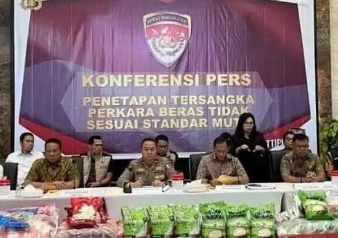 Bareskrim Polri menetapkan Direktur Utama PT Food Station (FS) sebagai tersangka dalam kasus beras oplosan