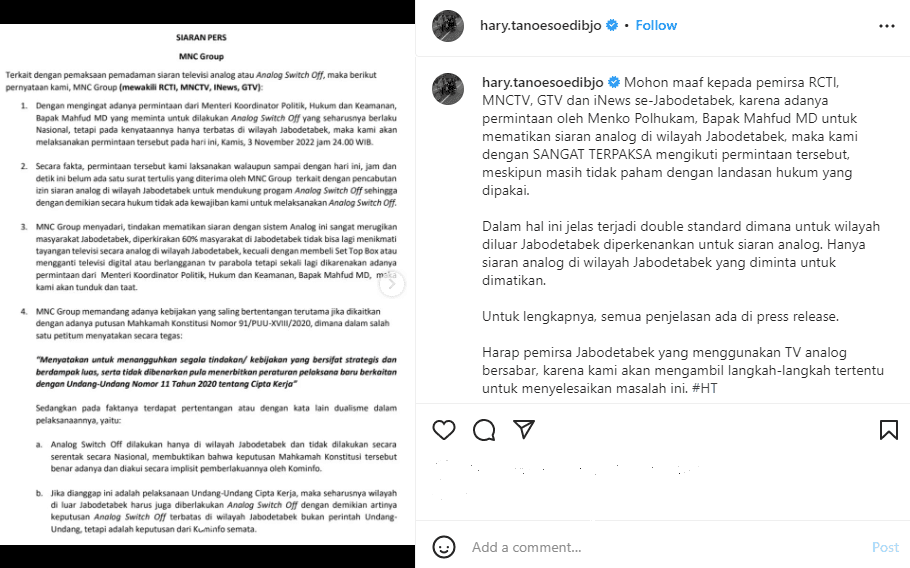 Inilah 7 Bantahan Mahfud MD ke Hary Tanoe Terkait Analog Switch Off
