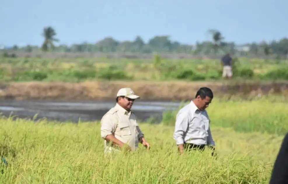 Prabowo ditemani Menteri Pertanian Andi Amran Sulaiman