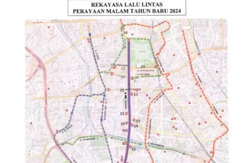 Rekayasa Lalu Lintas Jakarta di Malam Tahun Baru 2024