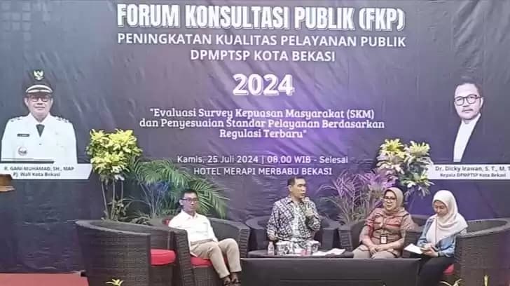 Forum Konsultasi Publik (FKP) Meningkatkan Kualitas Pelayanan Publik Oleh DPMPTSP Kota Bekasi Di Hotel Merapi Merbabu Bekasi