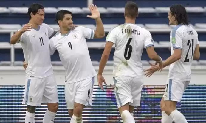 Foto Penyerang tim nasional Uruguay Luis Suarez