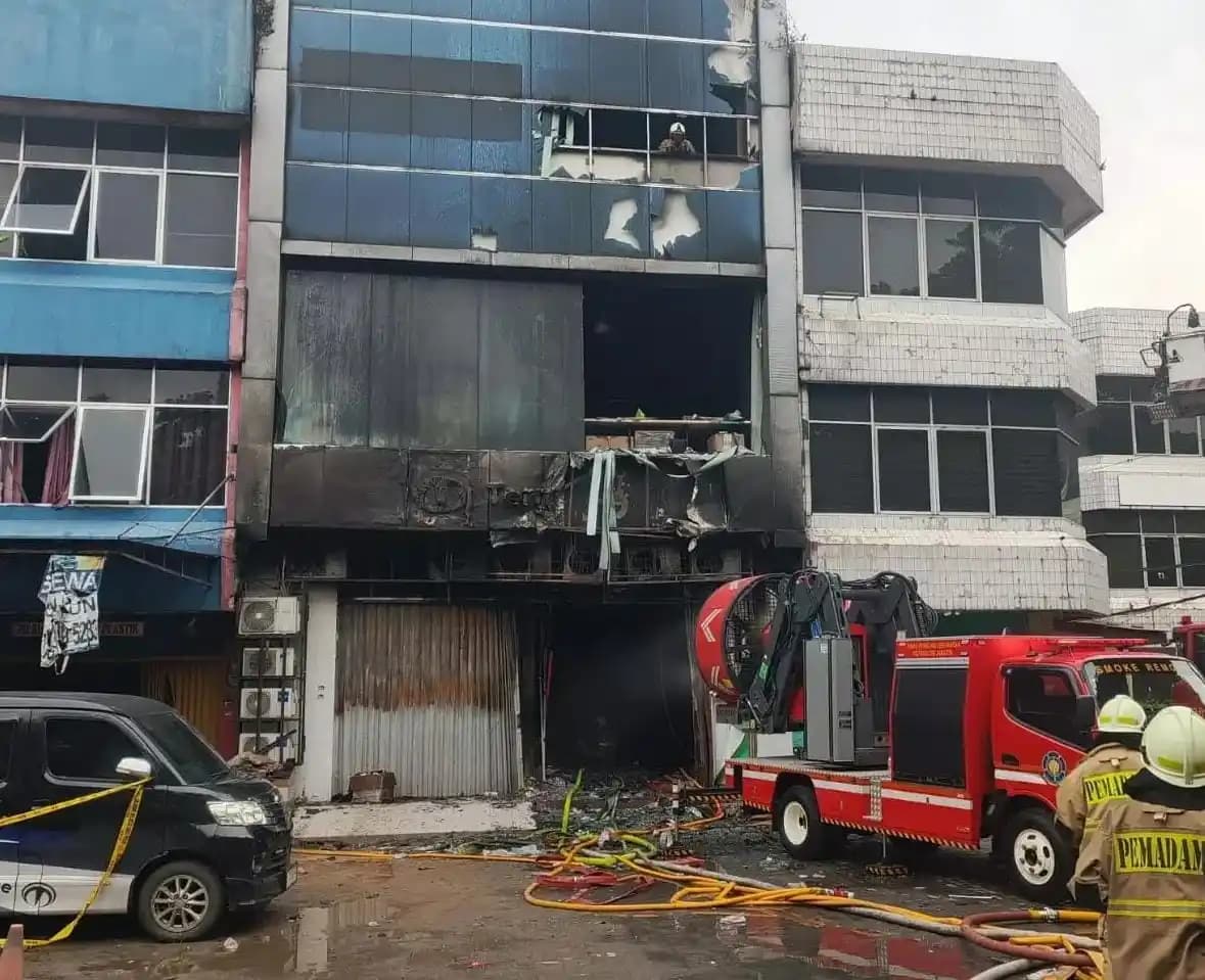Gedung Terra Drone usai Kebakaran