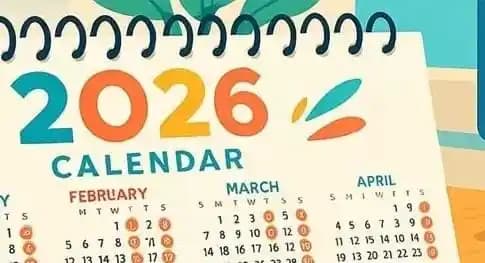 Ilustrasi. Kalender 2026