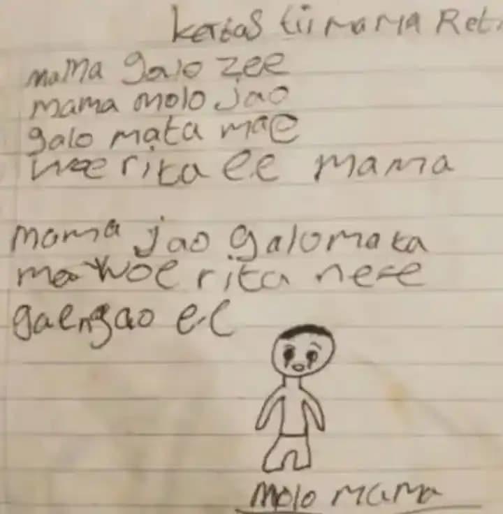Isi surat siswa SD yang gantung diri di Ngada, NTT (Foto: Tangkapan Layar)