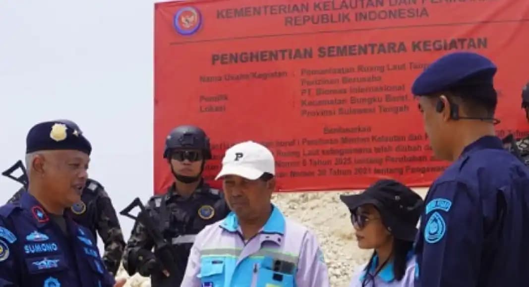KKP menghentikan sementara kegiatan pemanfaatan ruang laut di pesisir Kabupaten Morowali, Sulawesi Tengah