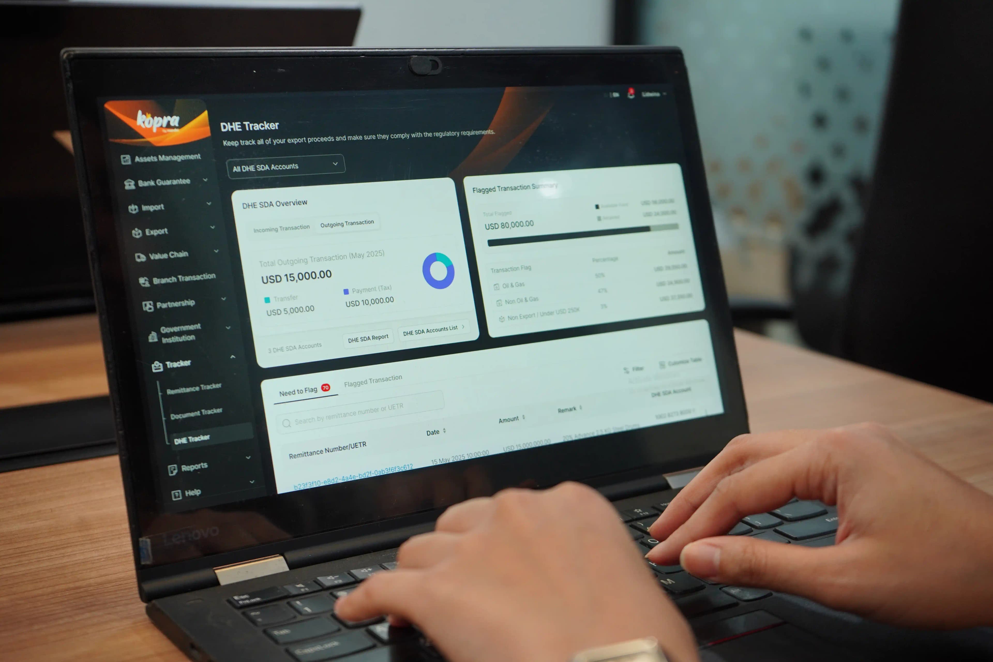 Kopra by Mandiri menghadirkan fitur DHE Tracker yang dirancang untuk memberikan visibilitas menyeluruh atas transaksi incoming ke Rekening Khusus DHE SDA
