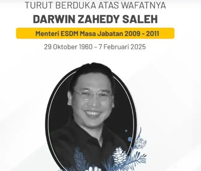 Mantan Mantan Menteri ESDM, Dr. H. Darwin Zahedy Saleh, M.Ec