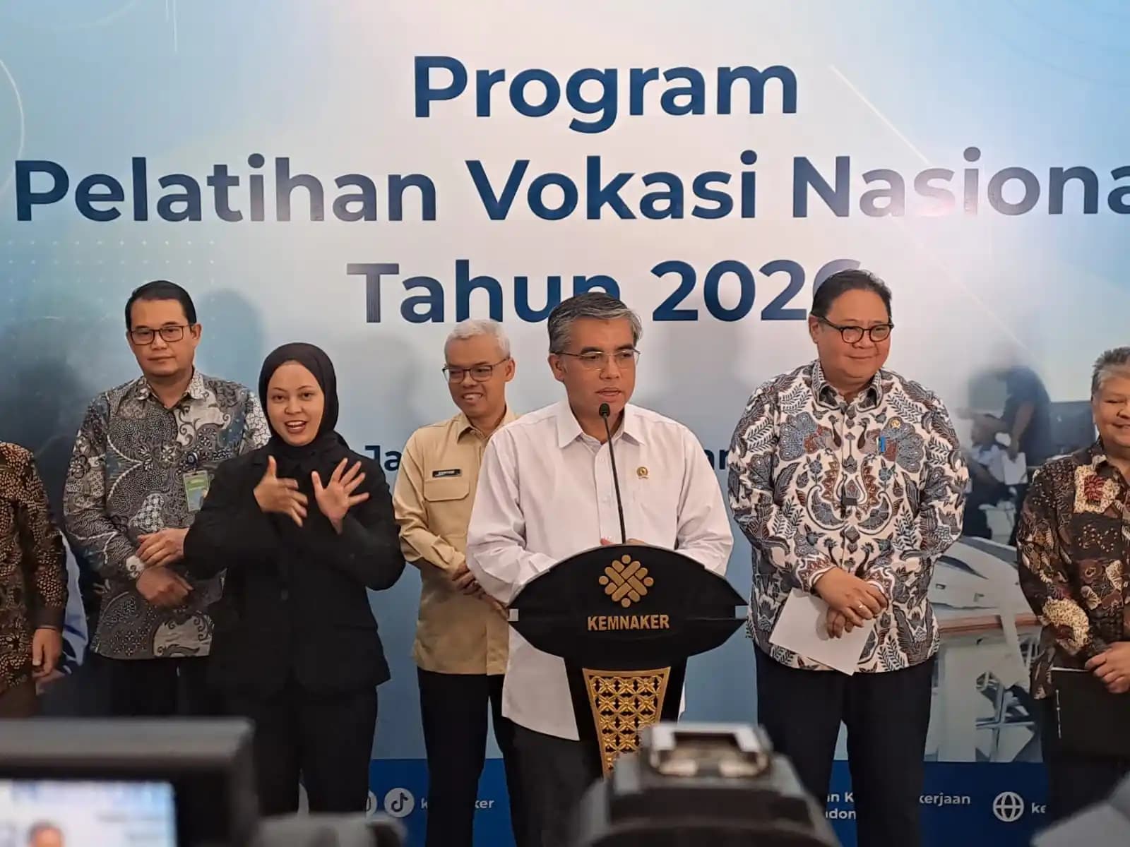 Menteri Ketenagakerjaan Yassierli meluncurkan Program Pelatihan Vokasi Nasional 2026 (Foto. Rizal Siregar)