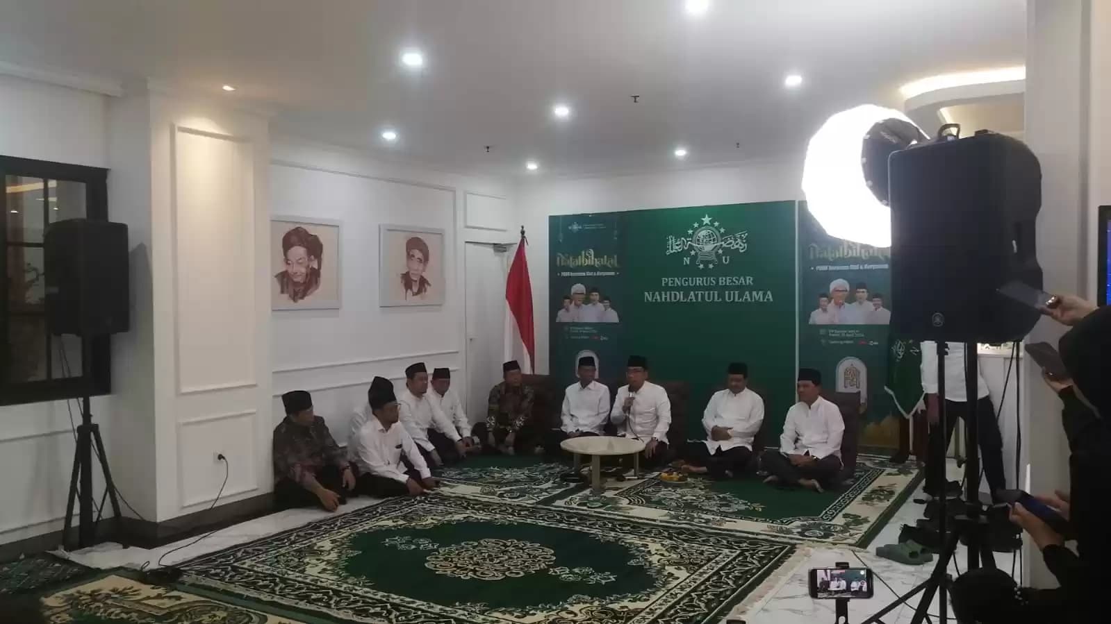PBNU Gelar Halal Bihalal dan Konferensi Pers terkait situasi nasional dan global (Foto: MI/Dhanis)