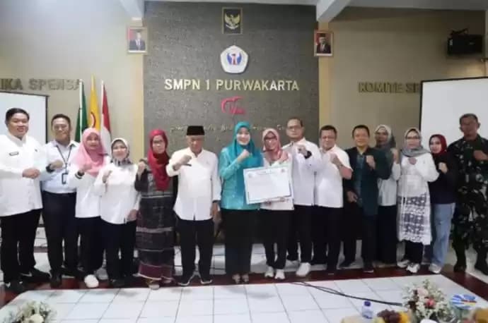 Pelaksanaan Geber SiJuMo dan JAMILLAH di Aula SMPN 1 Purwakarta, pada Rabu (22/5/2024). (Foto: Istimewa)