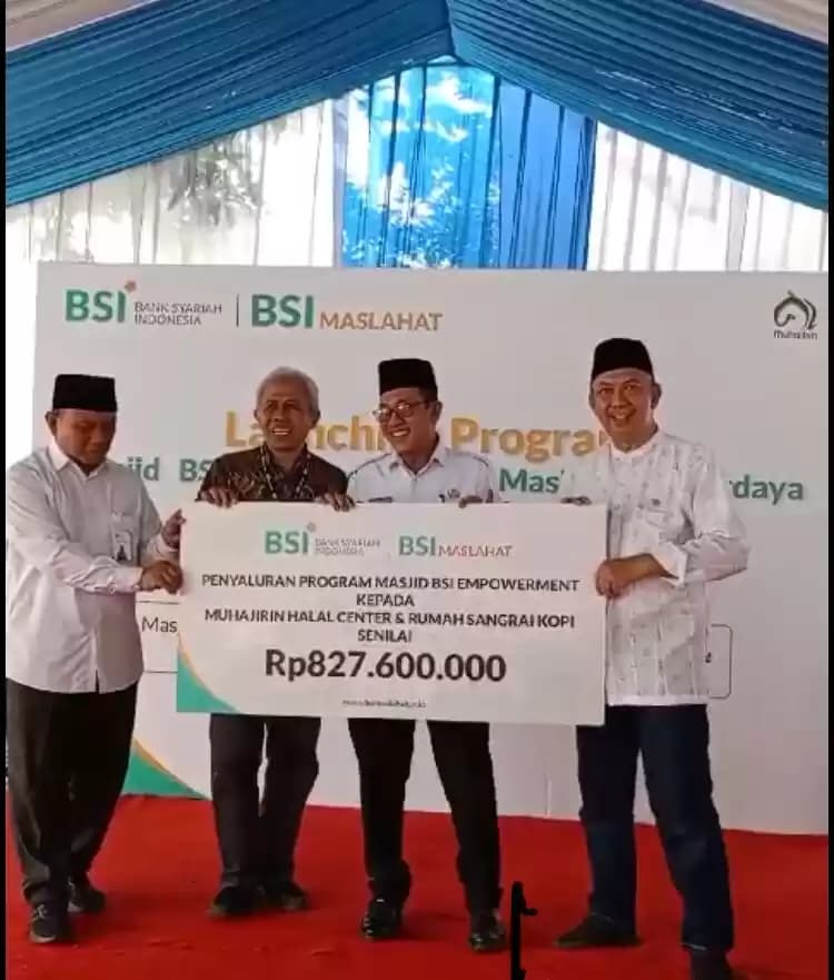 Penyaluran Program Masjid Empowerment Kepada Muhajirin Halal Center dan Rumah Sangrai Kopi