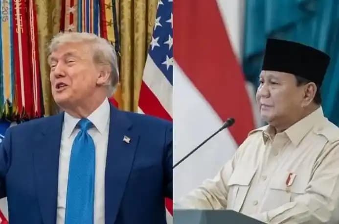 Presiden Amerika Serikat (AS) Donald Trump dan Presiden RI Prabowo Subianto