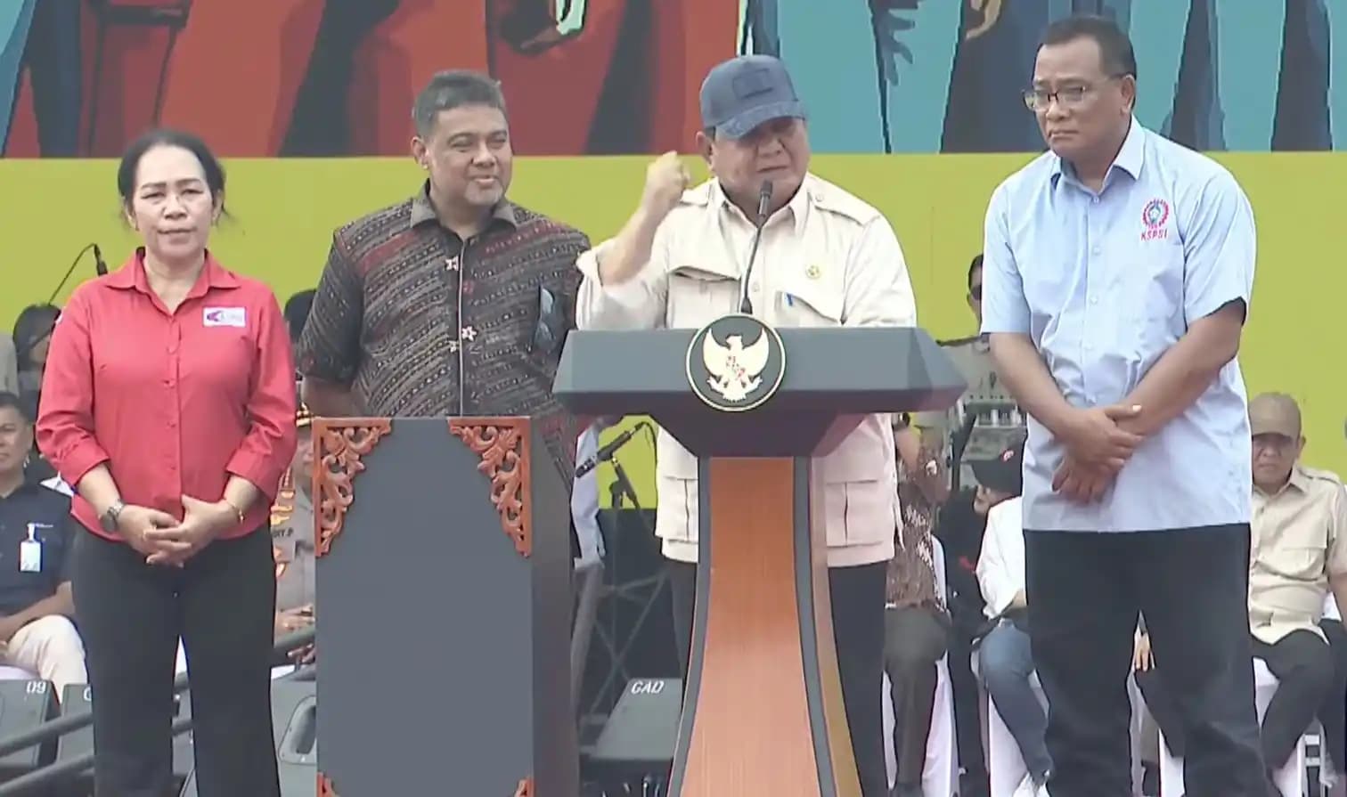 Presiden Prabowo saat menghadiri May Day Fiesta 2025