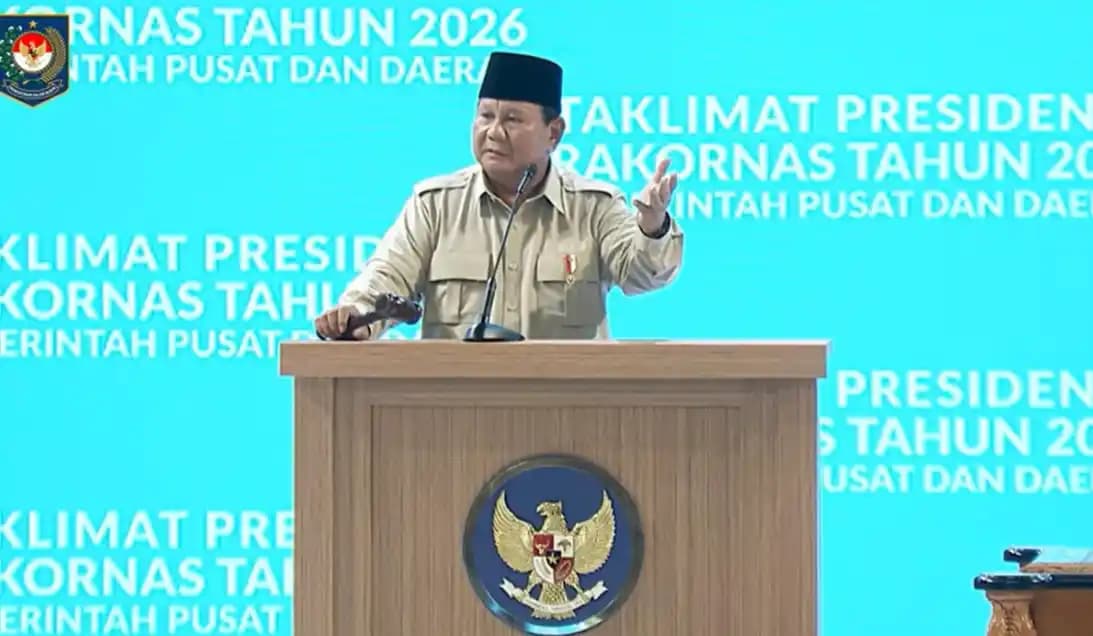 Presiden Prabowo Subianto dalam taklimat Rakornas Pemerintah Pusat dan Daerah Tahun 2026 di Bogor