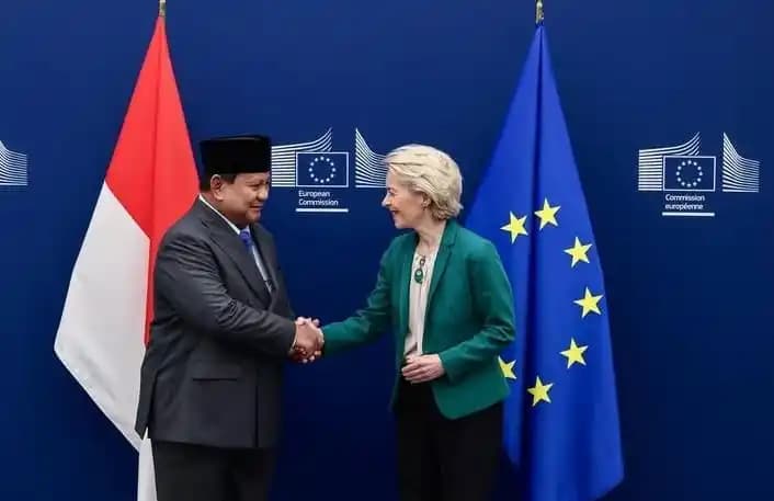 Presiden RI Prabowo Subianto dan Presiden Komisi Eropa Ursula von der Leyen