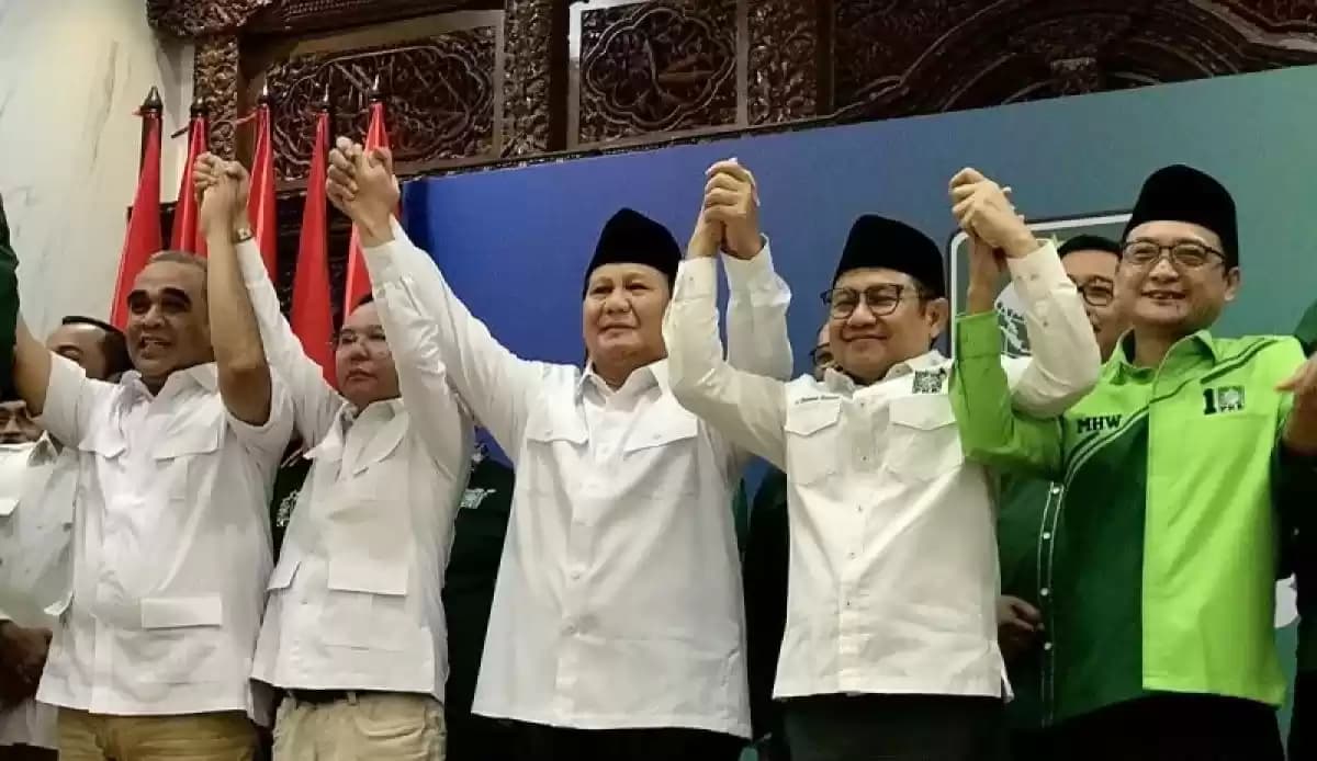 Presiden Terpilih Prabowo Subianto dan Ketua Umum DPP PKB Muhaimin Iskandar usai jumpa pers di Kantor DPP PKB (Foto: ANTARA)