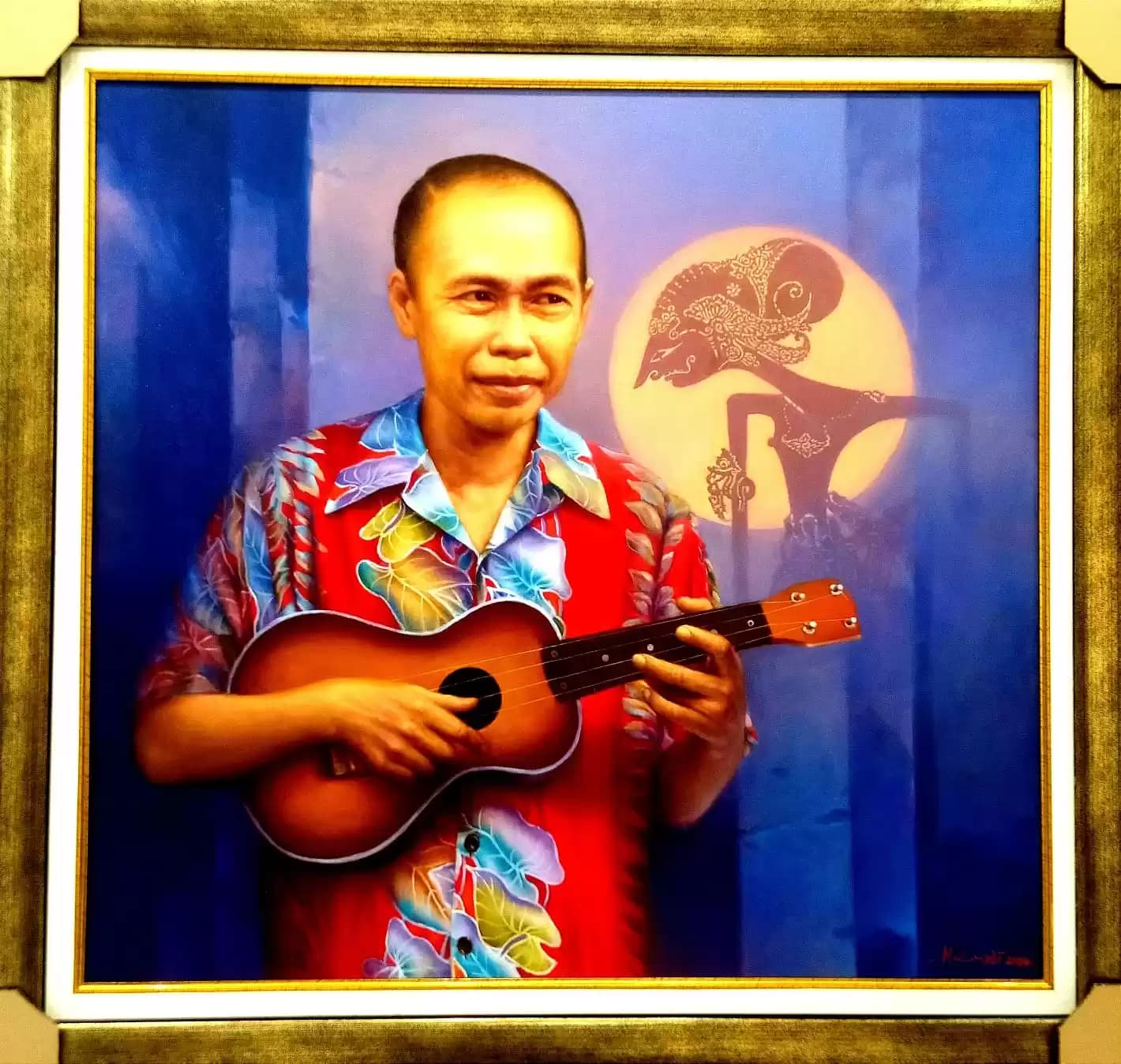 Salah satu lukisan realis karya Mulyadi yang sarat dengan metafora. (FOTO: MI/Gatot Eko Cahyono).