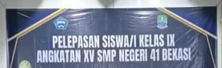 Spanduk SMPN 41 Ketika Pelepasan/Wisuda Di Lembang, Bandung, Jawa Barat