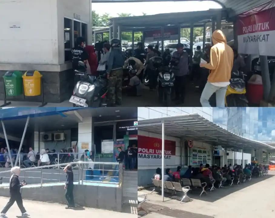 Suasana di kantor Samsat Soekarno Hatta (Soetta), Kota Bandung, Jawa Barat
