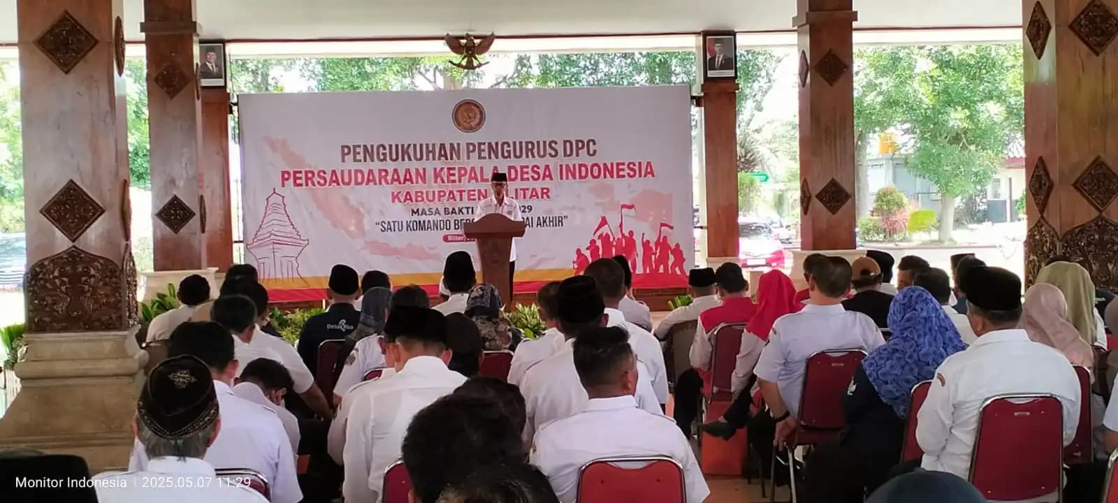 Suasana saat Ketua DPC PKDI Kabupaten Blitar Rudi Puryono menyampaikan sambutan